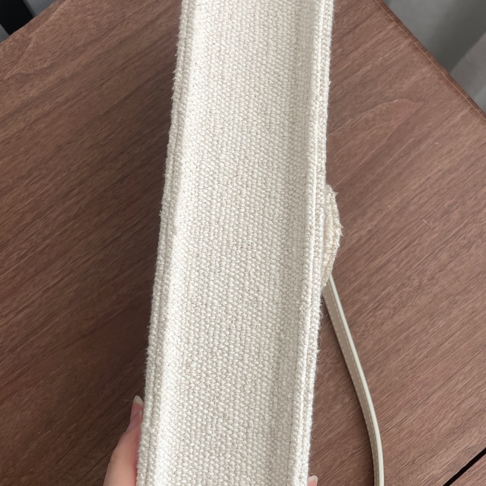 Jacquemus Woven Le Bambino Long Flap Bag- ivory - Picture 9 of 15